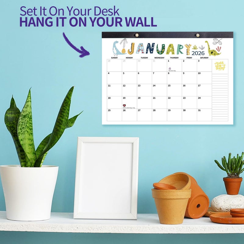 windrio 2026 Desk Calendar Wall Calendars, Large 17" x 12", November 2025 - December 2026 Monthly Planner Desktop, 12 Months Planning Organizing for Home, School, Office, Holiday, Background Doodle Letter - Image 4