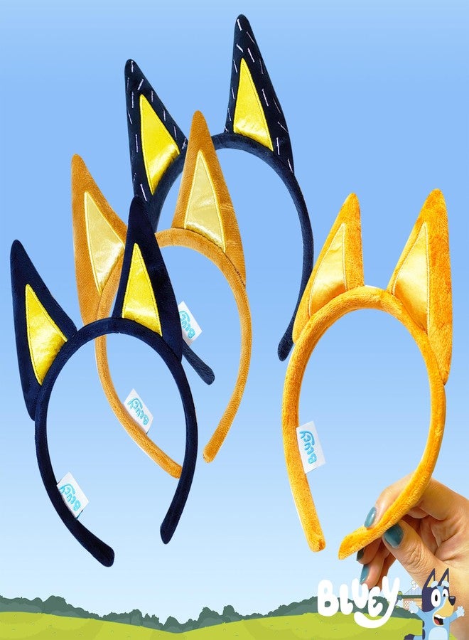 LUV HER Bluey Party Supplies - 4pc Animal Costume Ears Headband, Plush Soft Ears, Elastic Family Headbands for Halloween, Birthday, Play Day - Image 4