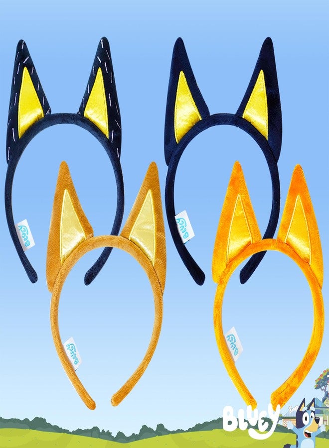 LUV HER Bluey Party Supplies - 4pc Animal Costume Ears Headband, Plush Soft Ears, Elastic Family Headbands for Halloween, Birthday, Play Day - Image 2