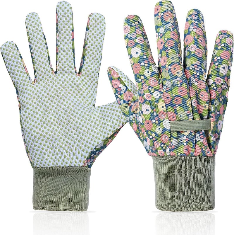SYOSI Women's Gardening Gloves, Anti-Prick Work Gloves with Non-Slip Grip, Breathable Cotton Blend for Digging & Pruning - Image 1