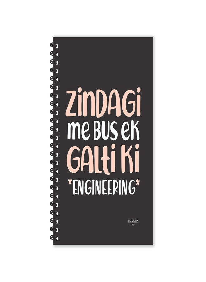 ESCAPER مفكرة "الهروب من زلة الحياة" (Escapper) - اقتباسات هندسية باللغة الهندية، مسطرة A5 (8.5 × 5.5 بوصة)، شعارات هندسية تحفيزية ومضحكة، هدية للمهندسين والطلاب - Image 1