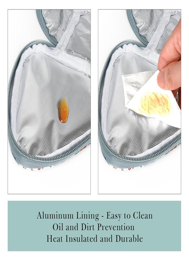 لينكيديا حقائب سندويشات صغيرة قابلة لإعادة الاستخدام من Linkidea، حقيبة تخزين وجبات خفيفة معزولة للسندويشات، صندوق غداء خفيف الوزن مقاوم للتسرب للاستخدام الخارجي للنساء (أزرق) - Image 4