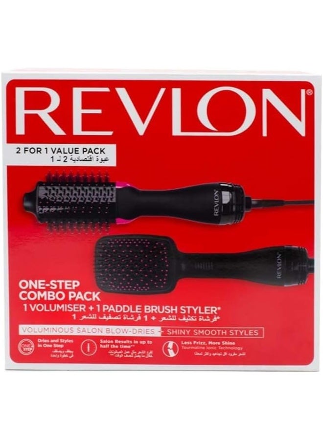 Revlon RVDR5282 One-Step Combo Pack 1 Volumiser + Paddle Brush Styler - Black - Image 2