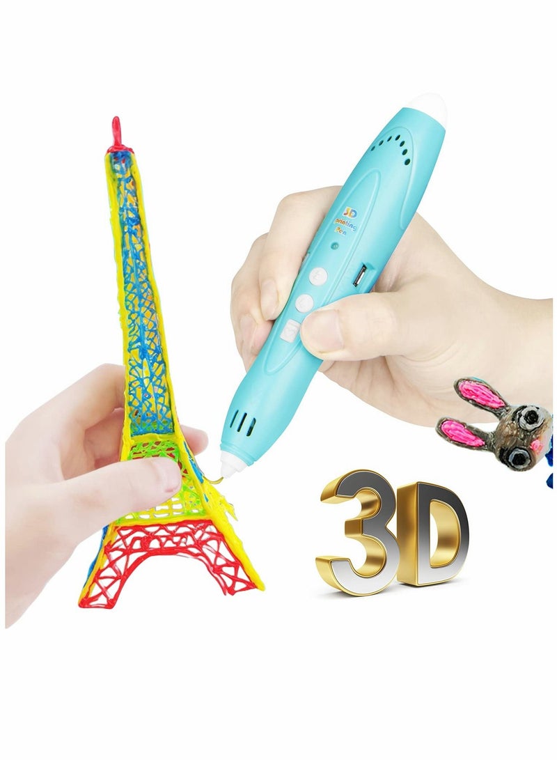 3D Pen for Kids Aged 4+, 3D Printing Pen for 3D Thinking Training, Wireless 3D Pen with 2 Feeding Speeds, Built-in Rechargeable Battery, 1.75cm PCL Filament is Included  - Image 1