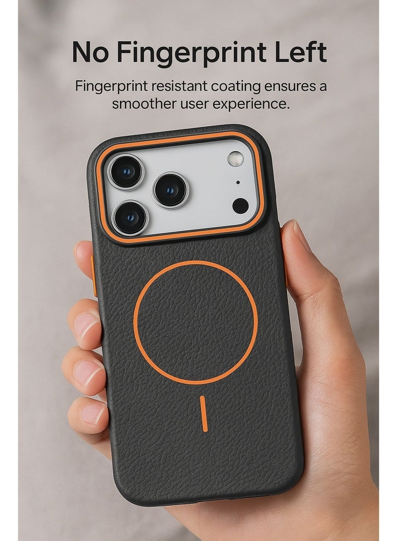iPhone 17 Pro Case | Litchi leather texture phone back cover, full-body protection, ultra-thin and shockproof | Scratch-resistant, fingerprint-resistant | Soft microfiber lining - Image 5