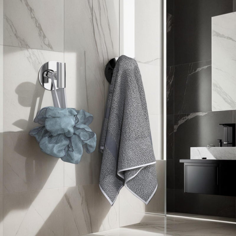 VINHOLD Heavy Duty Self-Adhesive Coat Hooks, Stainless Steel Towel Hooks for Bags, Towels, Robes, Hats, Aprons â€“ No Drill Bathroom, Kitchen, Hotel Wall Hooks (2 Pack, Silver) - Image 4