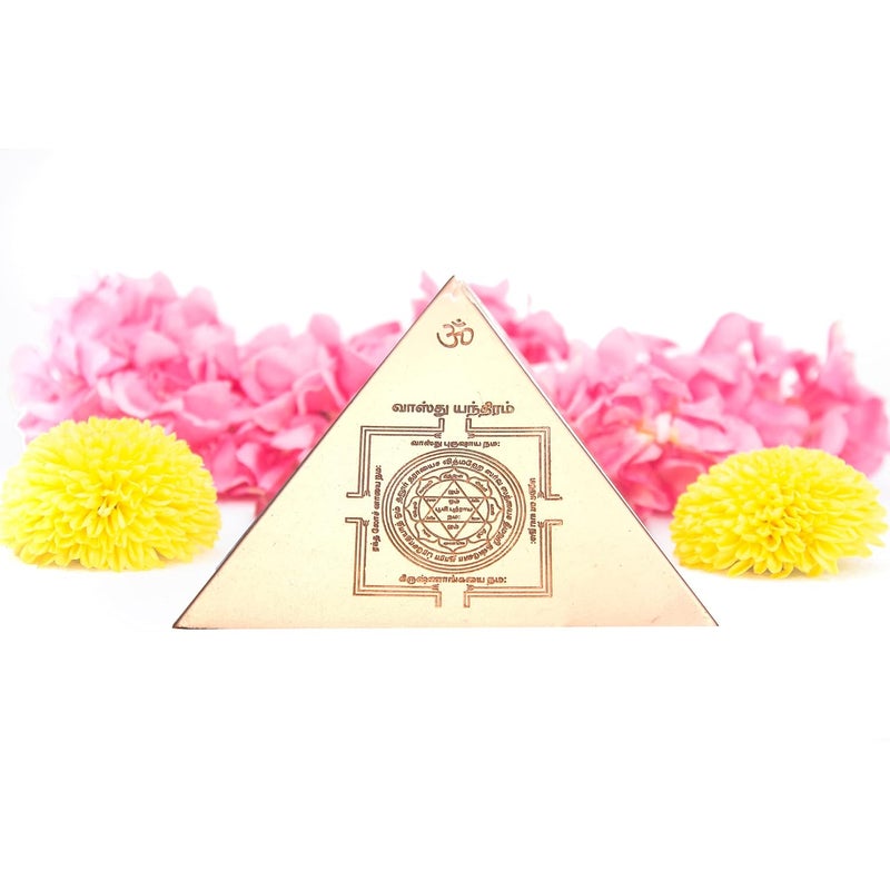 Anciently Copper Vastu Pyramid Yantra 4 X 27 Inches With Base Plate 5 Powerful Yantras Carved - Image 3