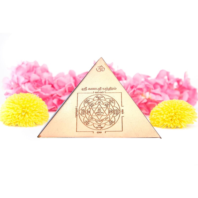 Anciently Copper Vastu Pyramid Yantra 4 X 27 Inches With Base Plate 5 Powerful Yantras Carved - Image 5