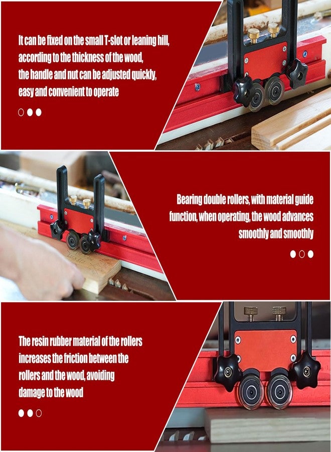 dcvbny 2Pcs Updated Bearing Roller Featherboards Feather Boards for Table Saw Router,Upgrade Your Table Saw with New Versatile Thin Rip Jig and Table Saw Guide for Precise Cuts and Enhanced Safety - Image 4