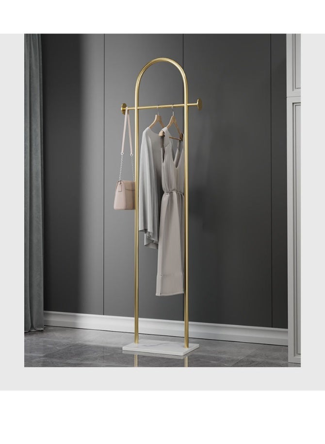 شو وو شماعة ملابس منزلية من الرخام قطعة واحدة، شماعة ملابس بسيطة لغرفة النوم، رف ملابس معلق، شماعة معاطف، رف تخزين ملابس معلق، يمكن تعليق الملابس والقبعات والأوشحة وتنظيم الأحذية، رف معاطف ذهبي - Image 1