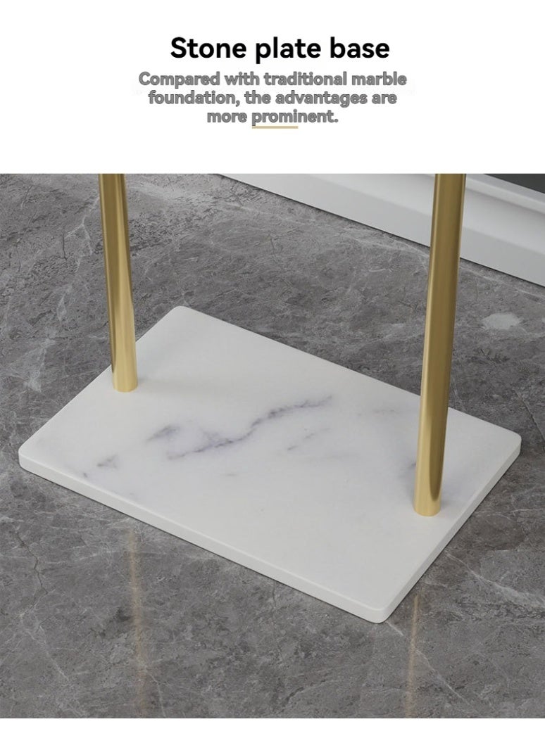 شو وو شماعة ملابس منزلية من الرخام قطعة واحدة، شماعة ملابس بسيطة لغرفة النوم، رف ملابس معلق، شماعة معاطف، رف تخزين ملابس معلق، يمكن تعليق الملابس والقبعات والأوشحة وتنظيم الأحذية، رف معاطف ذهبي - Image 5