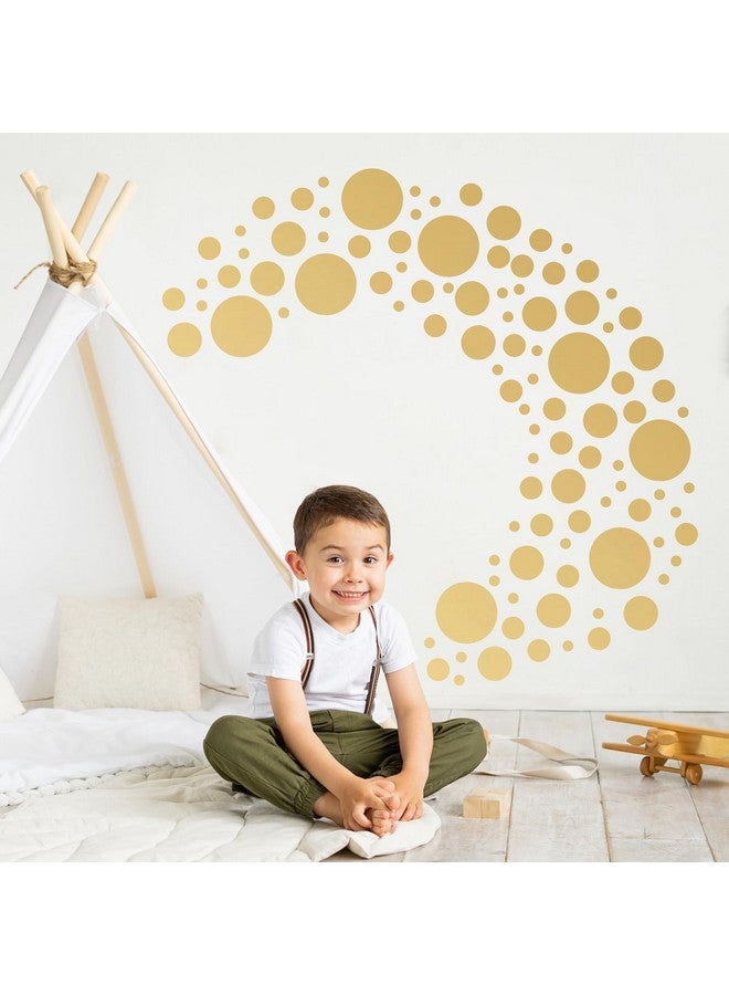 Sinekong 1240Pcs Polka Dot Wall Decals Gold Wall Decal Peel and Stick Kids Decals Removable Round Circle Rainbow Stickers for Playroom Nursery Classroom Bedroom Decor(Gold) - Image 5