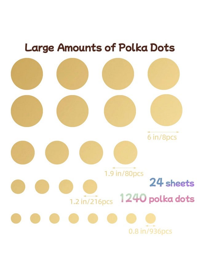 Sinekong 1240Pcs Polka Dot Wall Decals Gold Wall Decal Peel and Stick Kids Decals Removable Round Circle Rainbow Stickers for Playroom Nursery Classroom Bedroom Decor(Gold) - Image 2