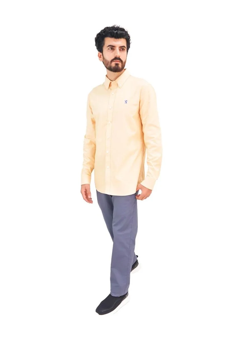 جيوردانو Men's Lion Oxford Shirt - Yellow