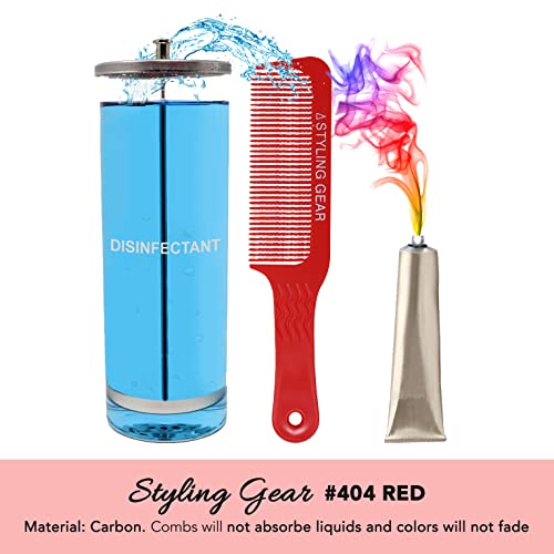 Styling Gear 404 Clipper 9 In. Wavy Tooth Flat Top Clipper Blending Comb Cutting Barber Hairstylist Combs Flexible 1 Pc. (Red) - Image 3