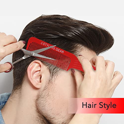 Styling Gear 404 Clipper 9 In. Wavy Tooth Flat Top Clipper Blending Comb Cutting Barber Hairstylist Combs Flexible 1 Pc. (Red) - Image 4