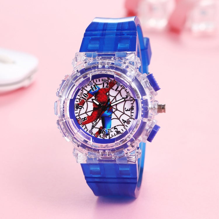 Spider-Man Kids Watch Cartoon Quartz Wristwatch Dark Blue 
