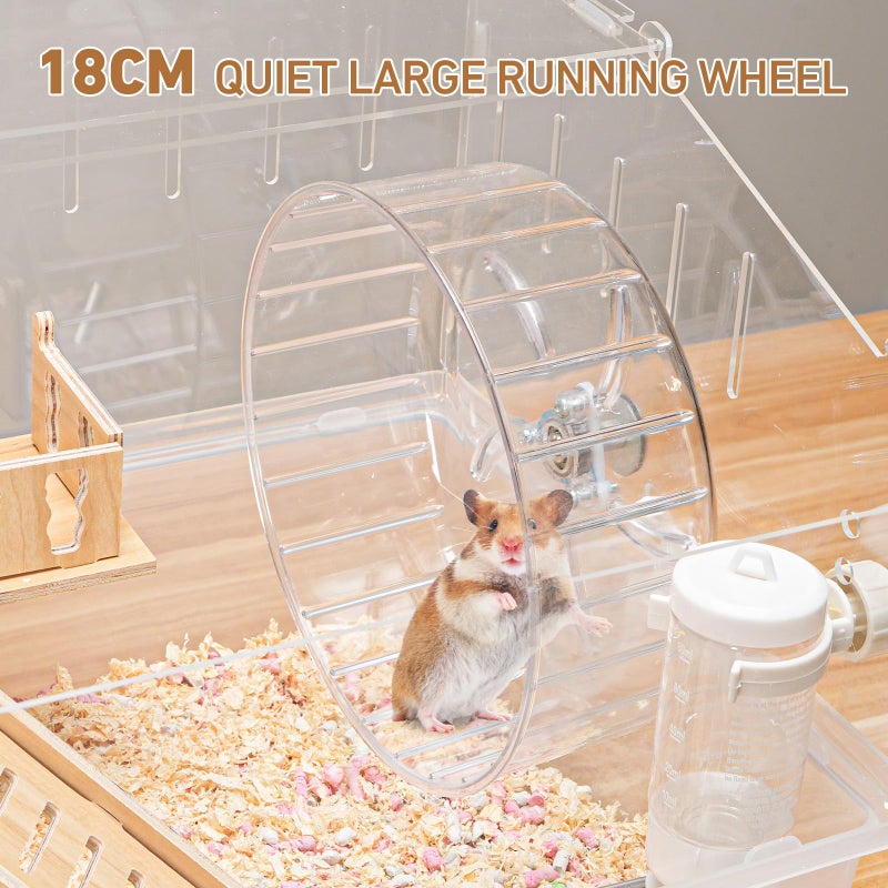 Aipawzz Hamster Cage 8 in 1 with All Accessories, Acrylic Hamster Cages with Full Transparent Viewing, Excellent Ventilation, Castle Habitat, Dwarf Hamster Cage Suitable for Gerbil, Mice, Other Small Animals - Image 5