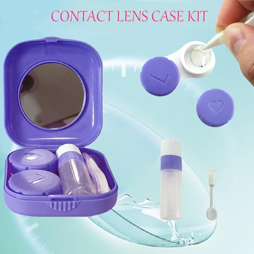 Erewa 4 Pack Colorful Contact Lens Case Kit with Mirror Durable, Compact, Portable Soak Storage Kit(Multi Color) - Image 3