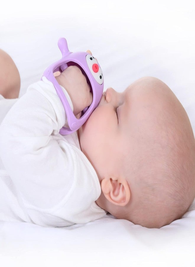 Onomie Baby Teething Toys for Babies 0-6 Months-Baby Teether,Anti-Drop Silicone Mitten Teething Toy for Soothing Sore Gums,Teething Pacifier,Baby Toys 6 to 12 Months-Ideal Travel Essentials for (Purple, Penguin) - Image 2