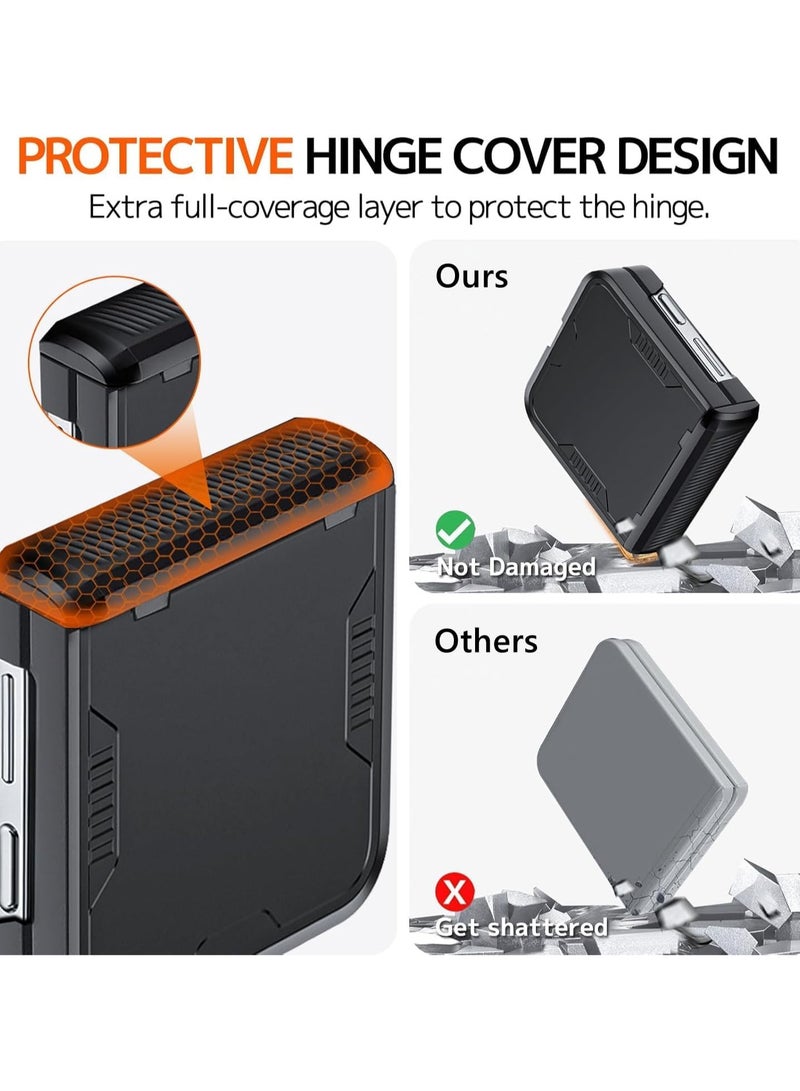 general Compatible with Galaxy Z Flip 6 Case with Hinge Protective & Screen Protector, All-Round Protective Heavy Duty Protective case for Z Flip 6 2024 - Image 3