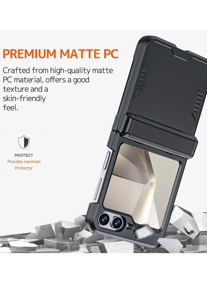 general Compatible with Galaxy Z Flip 6 Case with Hinge Protective & Screen Protector, All-Round Protective Heavy Duty Protective case for Z Flip 6 2024 - Image 4