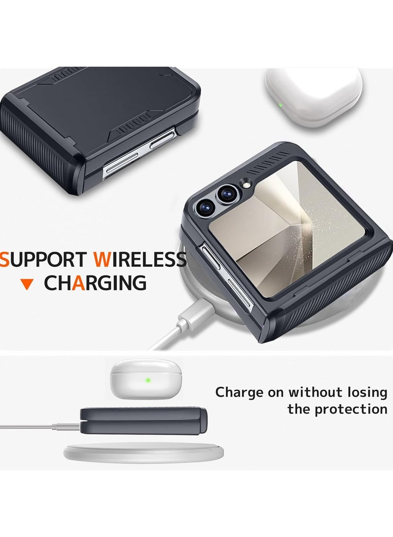 general Compatible with Galaxy Z Flip 6 Case with Hinge Protective & Screen Protector, All-Round Protective Heavy Duty Protective case for Z Flip 6 2024 - Image 5