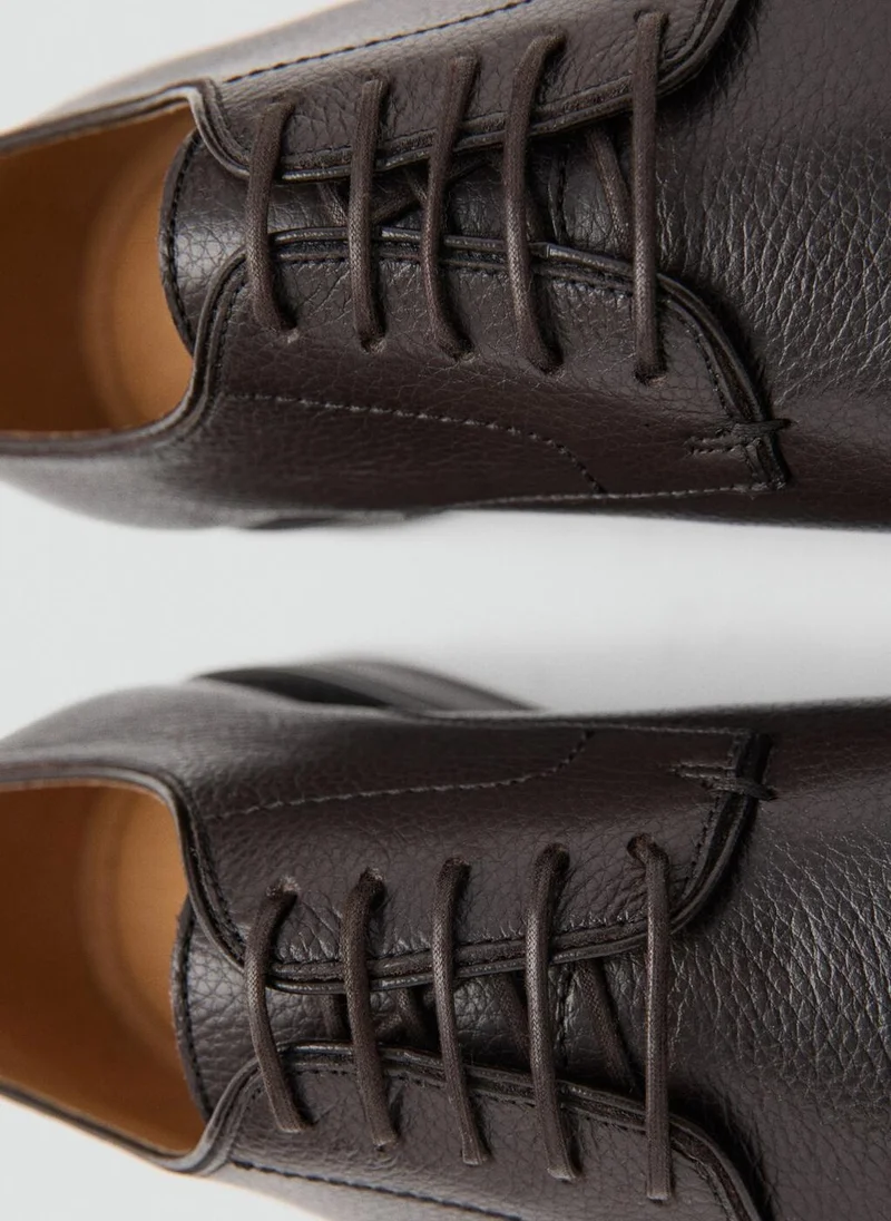 Mango Man 30-MARRON Oxford Style Leather Shoe for Men | Best Price UAE