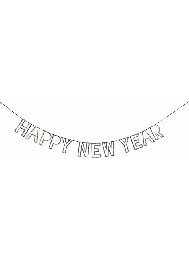 Meri Meri Glitter New Year Garland Silver