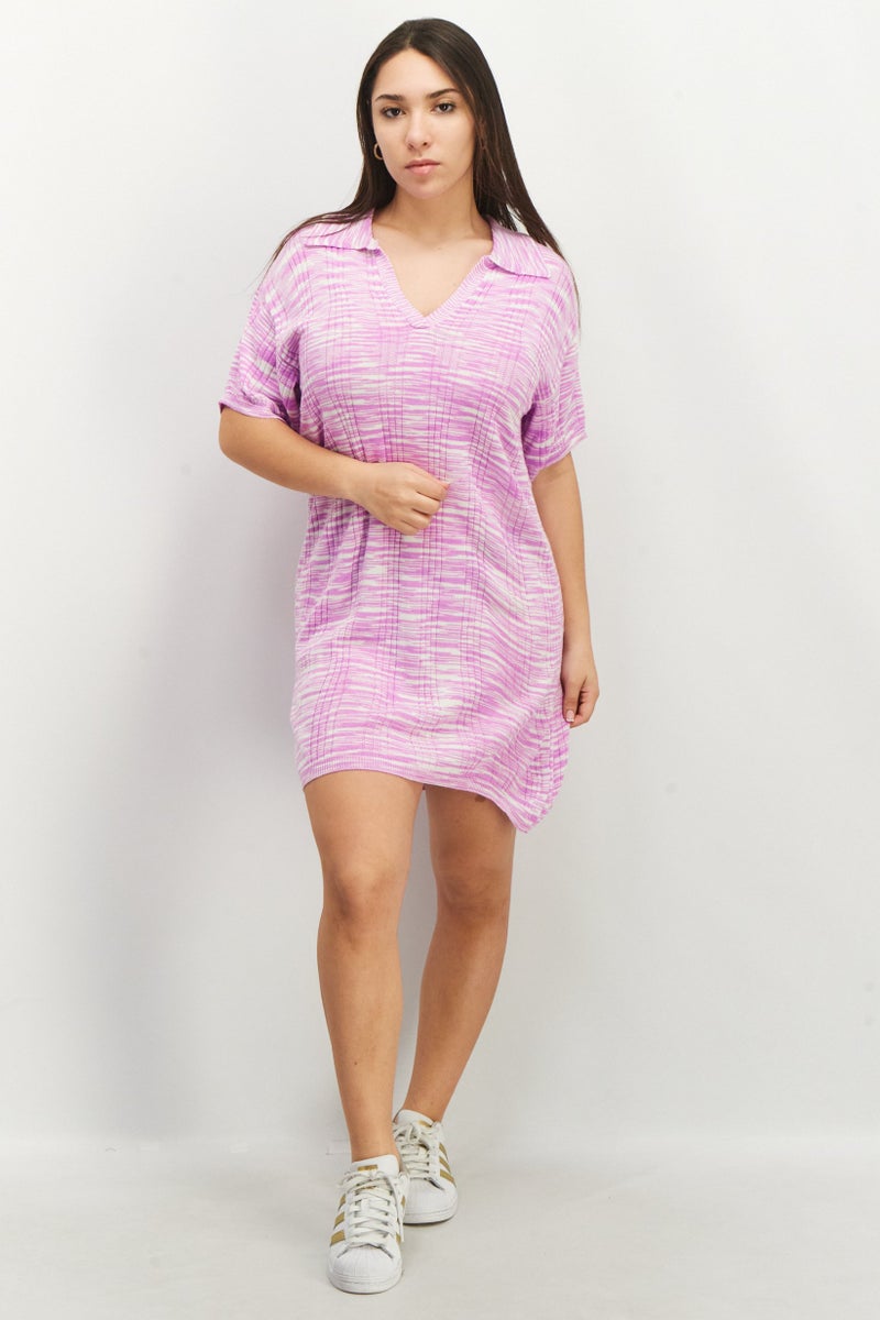 Asos Design Women Textured Mini Dress, Pink - Image 4