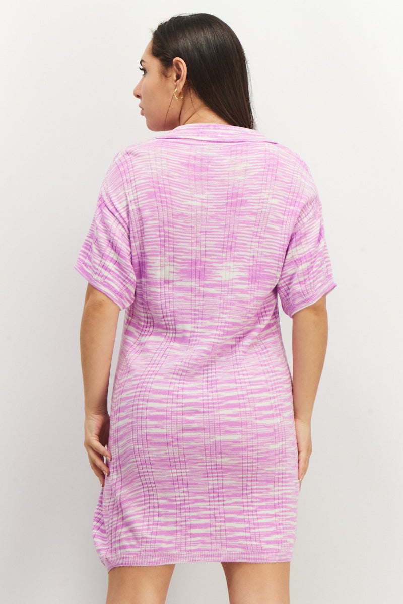 Asos Design Women Textured Mini Dress, Pink - Image 2