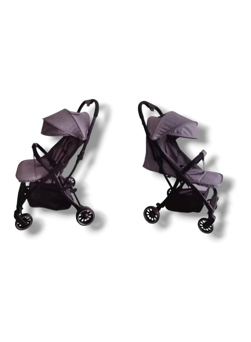 عربة أطفال كيديلو خفيفة الوزن وقابلة للتعديل ومظلة ذات 4 عجلات باللون الأسود - Image 2