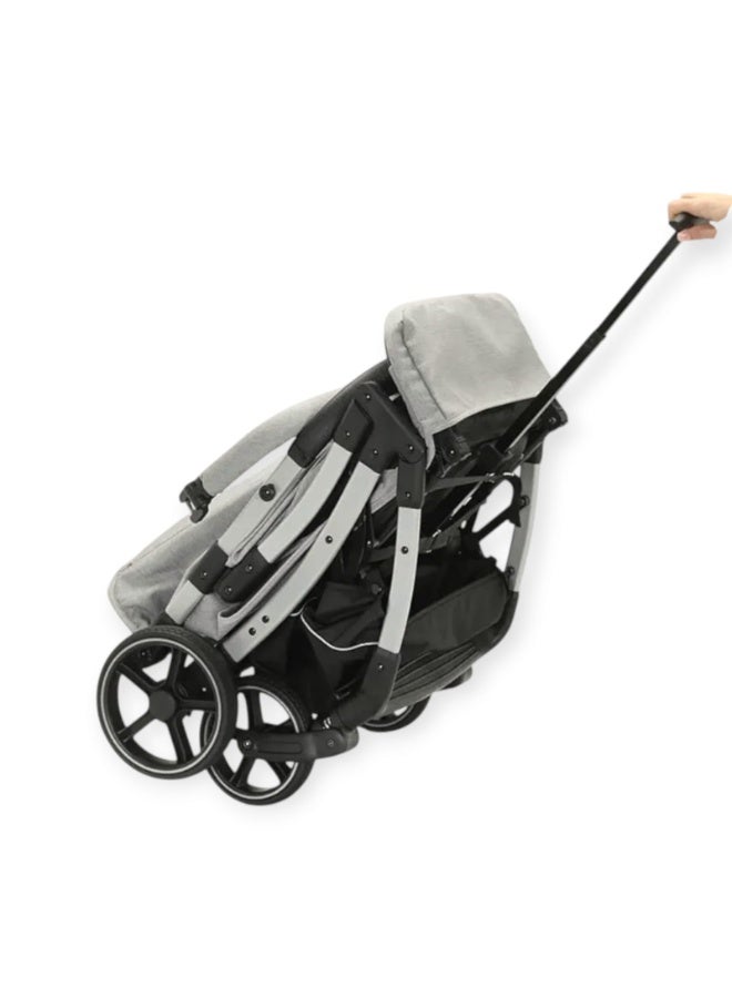 Kidilo Compact Stroller Lightweight Adjustable Canopy 4 Wheels BLACK - Image 3