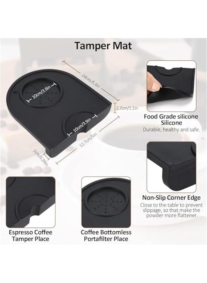 HOOKOR Set of 2 Pieces Espresso Knock Box and Coffee Tamper Mat Reliable Barista Tools with Removable Knock Bar Non-slip Base Food Safe Silicone Espresso Tamper Mat for Barista Bar Shop Worktop (S) - Image 4
