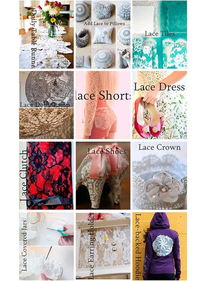 5 Yards Width 7 Inch Stretch Lace Trim Fabric Elastic Lace Flowers Ribbon for Garment Craft Embellishment Wedding Bouquet Making Headbands Garters Baby Shower Table Decorations (Teal)  - Image 5