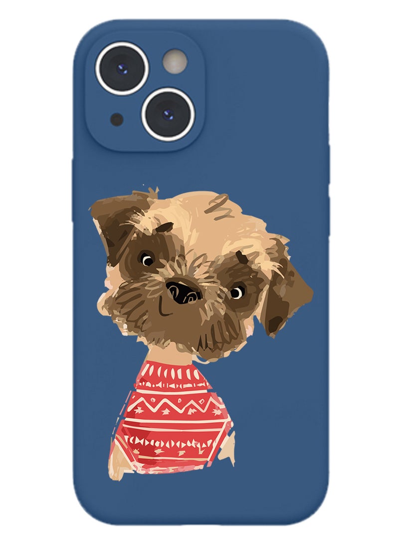 Theodor Protective Slim Fit Case Liquid Silicone Cover with Full Body Protection Anti-Scratch Shockproof Case For iPhone 14 Blue  - Dont be afraid to fail afraid not to try black copy - Image 1