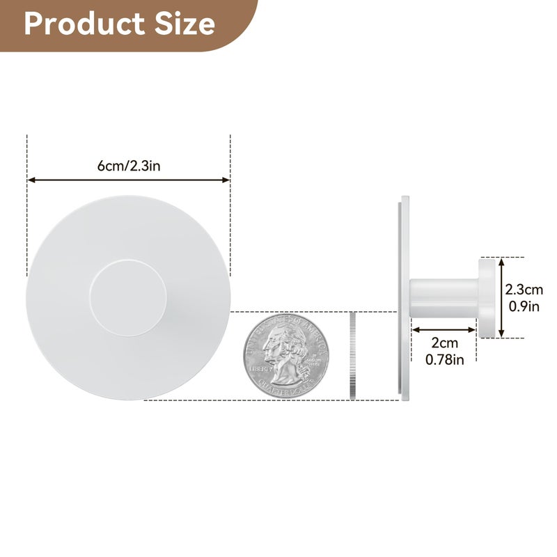 bussdis White Adhesive Wall Hook for Coat and Towel: Extra Sticky 12 LB (Max), Stainless Coat Rack Door Holder Hanger, Heavy Duty - Image 4
