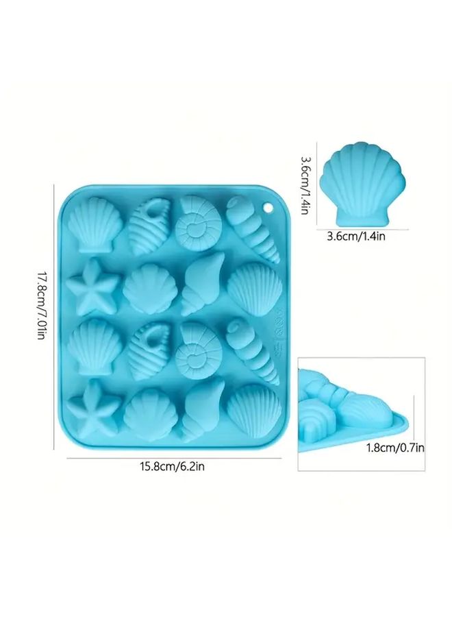 Set Of 3 Ocean Animal Shaped Non Stick Silicone Molds High Temperature Resistant For Chocolate Jelly Pudding Cake Decorations Blue Green Pink - Image 4