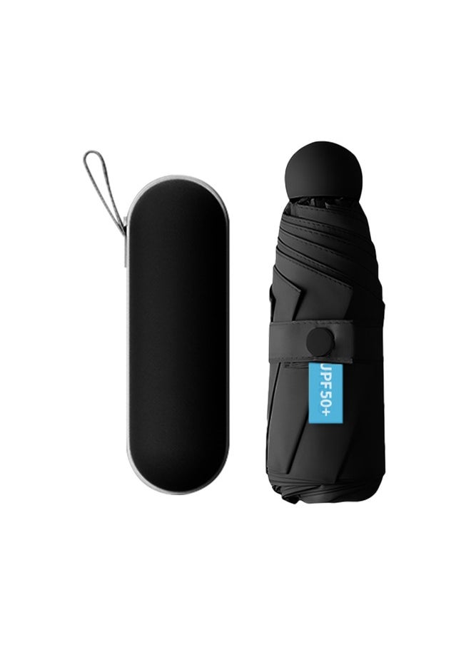 Beauenty Mini Capsule Umbrella With Storage Box Compact Sunshade Rain Umbrella Uv Protection Pocket Size Easy To Store With Storage Box For School, Commuting, Shopping / 20cm  - Image 1