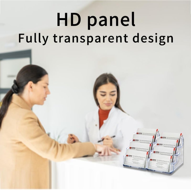 Al Raied ARS® 2 PCS 4 Tier Business Card Holder – Transparent Acrylic Card Display Stand for Desk - Image 4