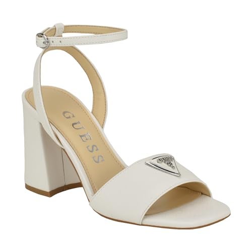 Guess Women's GELYAE Heeled Sandal, White 140, 5.5 - Image 1