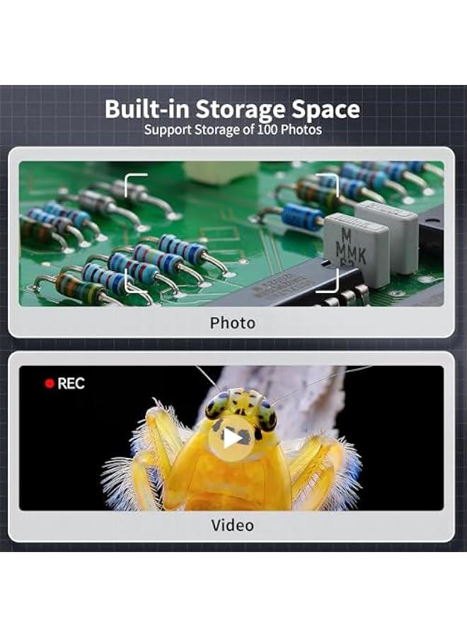 Microscope for Adult-2.0 Inch IPS Screen 100X Pocket Microscope, 3-Level Adjustable LED Lights Portable Handheld Mini Microscope,USB Connection to PC - Image 4