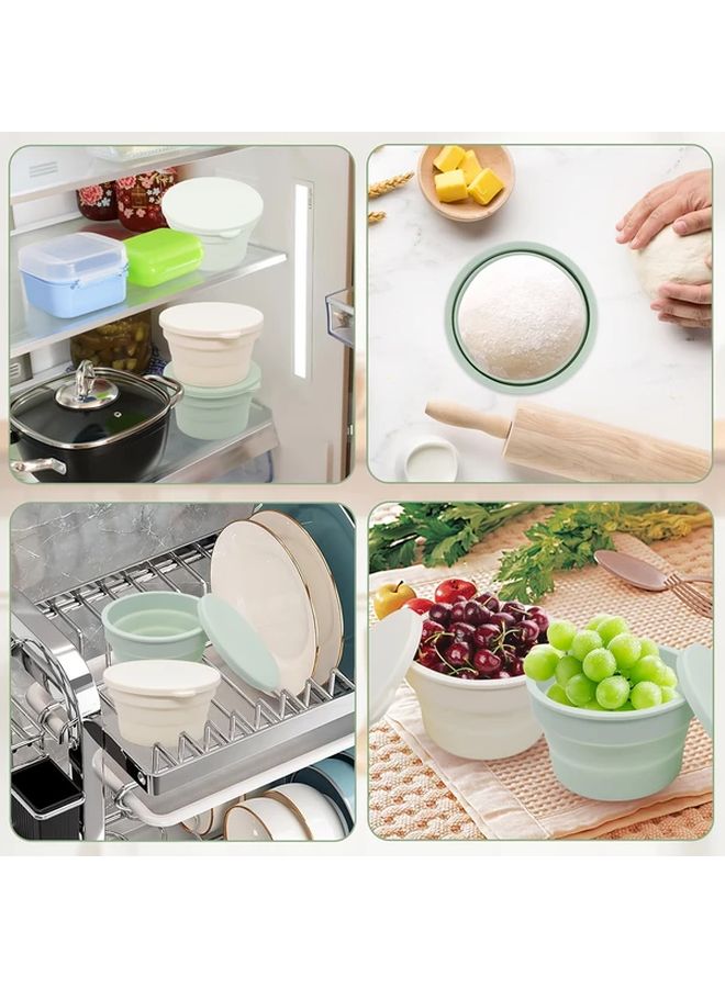 4pcs Silicone Pizza Dough Proofing Boxes with Lids Stackable Reusable Bread Storage Containers for Kitchen and Camping Food Safe Design Perfect for Pizza Making Baking Essentials - Image 5
