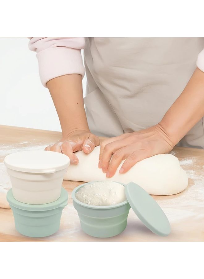 4pcs Silicone Pizza Dough Proofing Boxes with Lids Stackable Reusable Bread Storage Containers for Kitchen and Camping Food Safe Design Perfect for Pizza Making Baking Essentials - Image 2