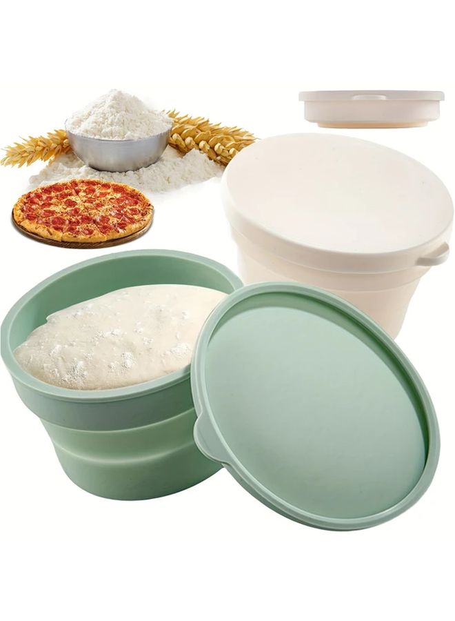 4pcs Silicone Pizza Dough Proofing Boxes with Lids Stackable Reusable Bread Storage Containers for Kitchen and Camping Food Safe Design Perfect for Pizza Making Baking Essentials - Image 4