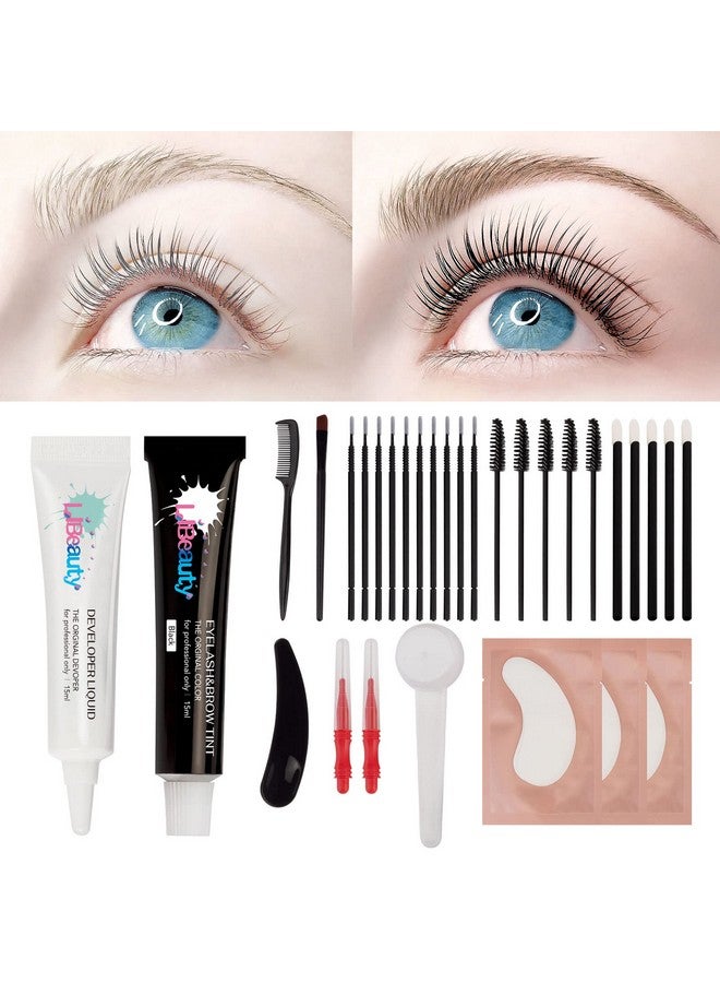 Libeauty Lash Black Color Kit Brow Kit Quick Voluminous Coloring With Complete Tools Eyelash Color Kit For Salon Or Home Hair Colour Use - Image 1