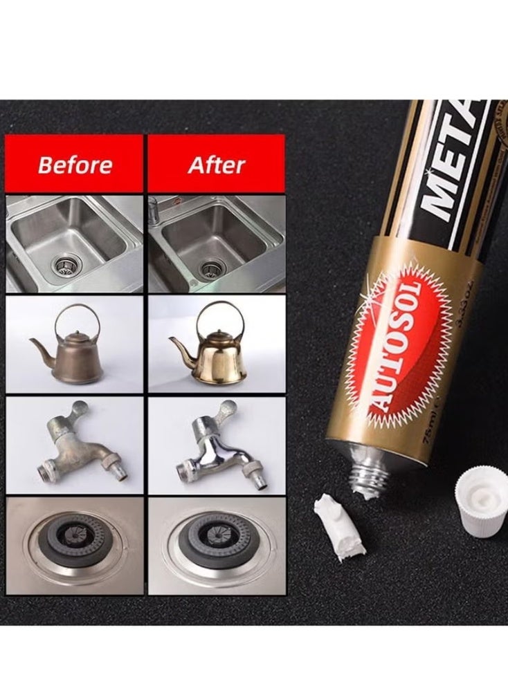 Metal Polish Cream 75ml Rust Remover Cleaner Chrome Brass Steel Shine Restorer Multi Surface Polish Paste for Car Bike Kitchen Tools - Image 5