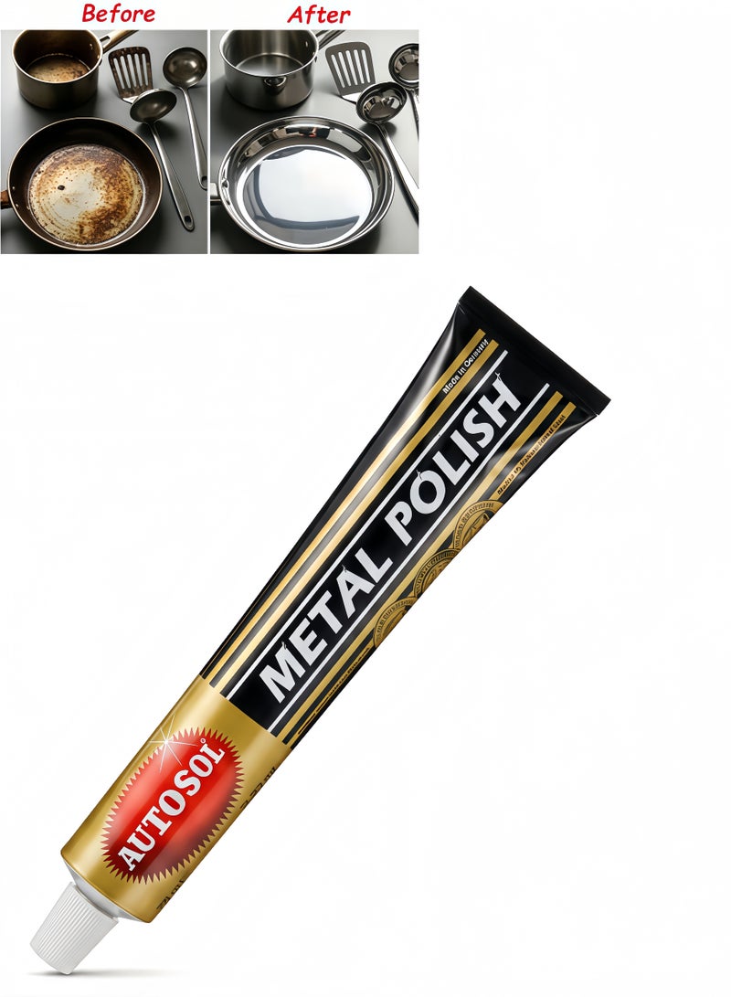 Metal Polish Cream 75ml Rust Remover Cleaner Chrome Brass Steel Shine Restorer Multi Surface Polish Paste for Car Bike Kitchen Tools - Image 1