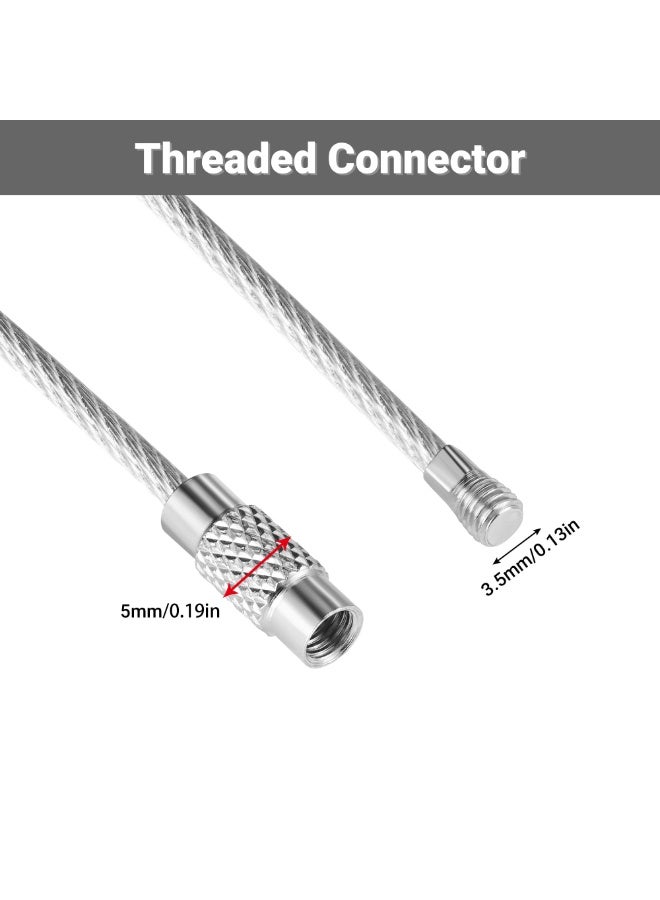 20-Pack 10-Inch Stainless Steel Wire Keychain Cables, Nylon Coated Screw Lock Key Rings, 2mm Heavy Duty, Silver - Image 5