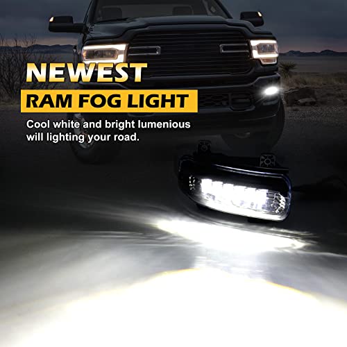 OPP ULITE Ram Led Fog Lights for Dodge Ram 1500 2019-2021, 2019-2022 Dodge Ram 2500 3500, 72W 3100LM 6500K Cool White, Clear Lens Bumper Fog Driving Light, 2PC Pack (1921 Ram Fog) - Image 5